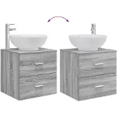 vidaXL Badkamermeubel Set 2 st Grijs Sonoma Bewerkt hout