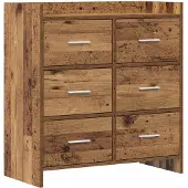 vidaXL Dressoir Oud hout 75 x 33 x 80 cm Bewerkt hout