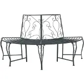 vidaXL Boom Bank 4 -zits 160 x 80 x 89 cm steel Zilvergrijs halfrond