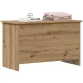 vidaXL Opbergkist Artisanaal eiken 80 x 40 x 50 cm Bewerkt hout