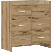 vidaXL Dressoir Artisanaal eiken 75 x 33 x 80 cm Bewerkt hout