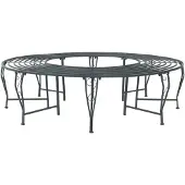 vidaXL Boom Bank 8-Aantal zitplaatsen Ø 160 x 44 cm Staal Zilvergrijs