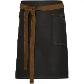 Premier Division Gewaxt Denim Taille Schort (Zwart/Tan)