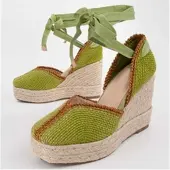 Montevita Espadrilles Met Een Sleehak Balenci12 Groen