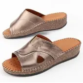 Purapiel Sandalen Met Een Sleehak Leida3 Brons