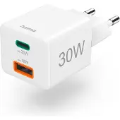 Hama USB-oplader 30.00 W 1x USB-A, 1x USB-C USB PD Wit Binnen USB Power Delivery (USB-PD)
