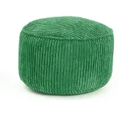 Lumaland zitzak poef van corduroy | Compacte 50L gaming poef met 3-in-1-functie: comfortabele kruk, handig tafeltje en stijlvolle voetenbank voor binnenshuis | Ø 25 x 45 cm - Donkergroen