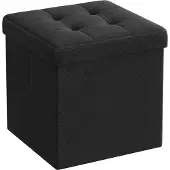 Leobert Opbergpoef - Zwart - Opvouwbaar - Modern design