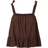 Pieces Pcjulia Peplum Top Met Bandjes Dames Bruin L