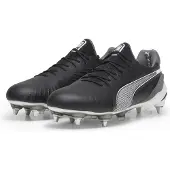 Puma King Ultimate IJzeren-Nop Voetbalschoenen (SG) Zwart Wit Grijs