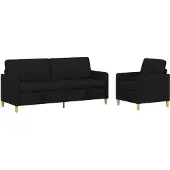 vidaXL Sofa Set Met Opslag 2 st Zwart Polyester