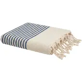 Reva - Fouta van gerecycled katoen - Marineblauw 100 x 200 cm