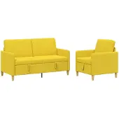 vidaXL Sofa Set Met Opslag 2 st Licht Geel Polyester