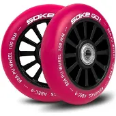 Soke Scooterwielen, 100 mm, robijnrood, 2 stuks