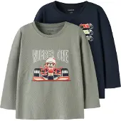 Name it Shirt 'NMMVUX' donkerblauw / pasteloranje / donkeroranje / wit