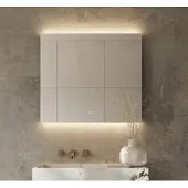 Schaere Badkamerspiegel met indirecte verlichting, 2 stopcontacten, verwarming, instelbare lichtkleur en dimfunctie 80x70 cm