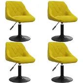 vidaXL Eetkamerstoelen draaibaar 4 st fluweel mosterdgeel