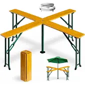 Casaria Statafel XXL Quattro Hout 241x241x104cm Inklapbaar