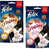 Purina 5x Kattensnack Crispies Zalm - Forel Maxipack 180 gr