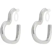 Yehwang Clip oorbellen hart - Zilver