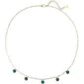 Hey Happiness Ketting 'Green Glow' goud / smaragd