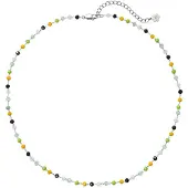 Hey Happiness Ketting 'Vivid Glow' goudgeel / pastelgroen / zwart / zilver