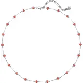 Hey Happiness Ketting 'Coral Glow' lichtrood / zilver