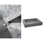 Bia bed kunstleer hoes hondenmand grijs 100x80x15cm