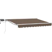 vidaXL Handbediende luifel met LED's Taupe 3 x 2,5 m