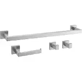 REA - Rio - Set Badkamerhangers - Geborsteld Nikkel - 10X10X10Cm