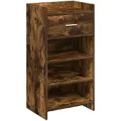 vidaXL Schoenenkast Gerookt eiken 48 x 36 x 92 cm Bewerkt hout