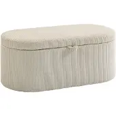 HOMCOM Opbergottoman-Polyester, Schuim-105L x 51B x 49H cm-Beige