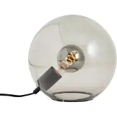 Brilliant Bol tafellamp Belado zwart met smoke glas