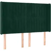 vidaXL Hoofdbord met randen 147x16x118/128 cm fluweel donkergroen