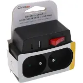 Chacon Contactdoos Domino 2 X 16 A + 1 Usba Usb-c Zwart (48151)