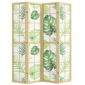 HOMCOM Room Divider-Vliesstof, Grenenhout-160L x 1,8B x 170H cm-Natuurlijk hout+Groen