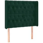 vidaXL Hoofdbord met randen 93x16x118/128 cm fluweel donkergroen
