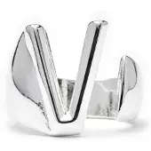 Luxenter Ring 'Alphabet V' zilver