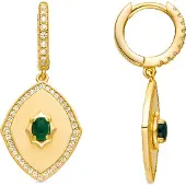 Luxenter Oorbellen 'Emxy' goud / smaragd