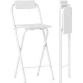HOMCOM Barkruk-MDF, staal-37L x 45B x 87H cm-Wit
