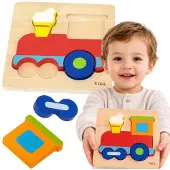 Vigatoys Viga Houten Montessori Educatieve Puzzeltrein - UNI
