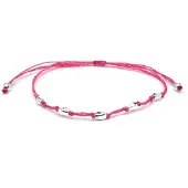 Luxenter Roze katoenen armband met 925 sterling zilveren afwerking - Buawe