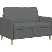 vidaXL Sofa met Opbergruimte Donkergrijs 122 x 78 x 87 cm Polyester