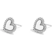 Yehwang Lovely oorknopjes glamour randje zilver