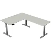 Kerkmann Elektrisch Zit-Sta Hoekbureau Move New Base 160x200 cm – Licht grijs