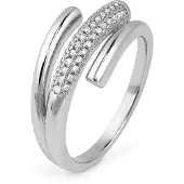 Luxenter Ring met schitterende zirkonia, afgewerkt met rhodium - Jedrac