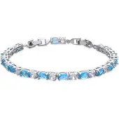 Luxenter Armband met zilveren afwerking en aquamarijn zirkoon - Libsi