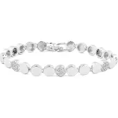 Luxenter -armband met glanzende zirkonia en rhodiumafwerking - Sywi