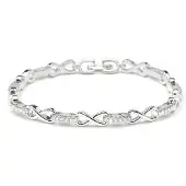 Luxenter Armband met glanzende zirkonia, afwerking in rhodium - Raak