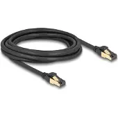 DeLOCK RJ45 Network Cable Cat.6A male to male S/FTP black 3 m with Cat.7 raw cable suitable for industrial and outdoor use